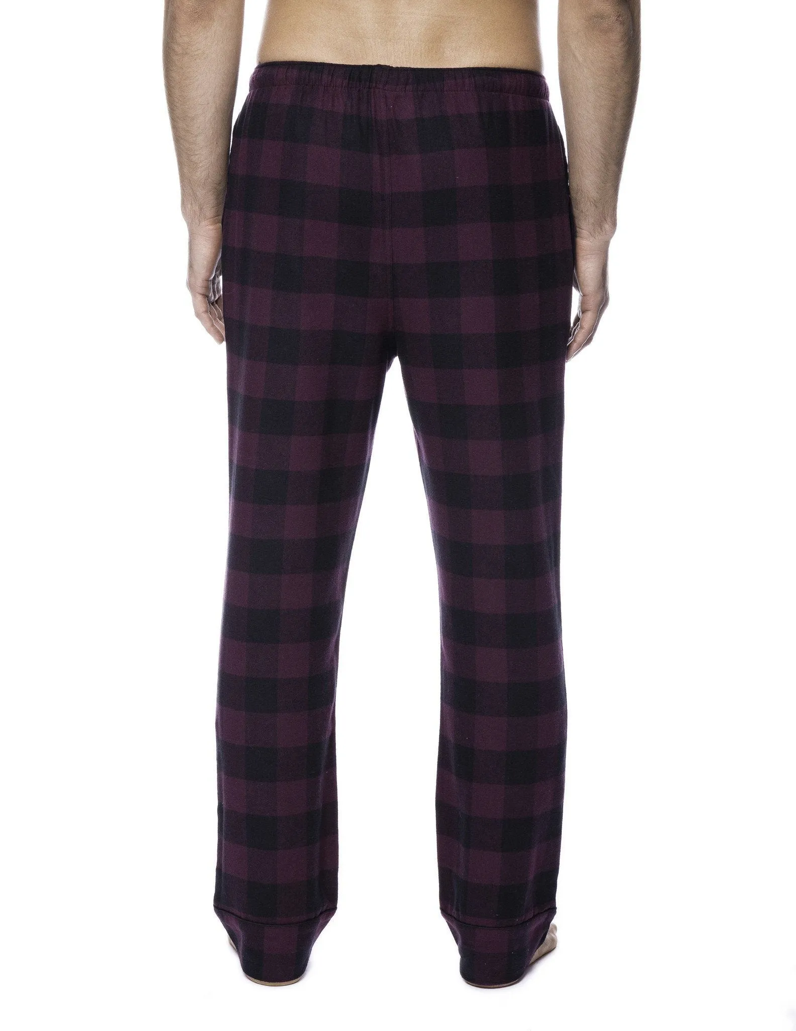 2-Pack Men's 100% Cotton Flannel Lounge Pants (Gingham Fig-Black/Green-Navy)