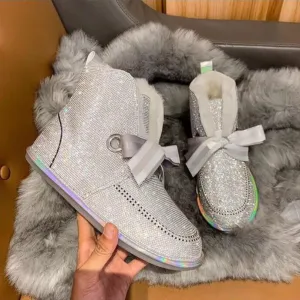 21 RIBBON Rhinestone Snow Boots