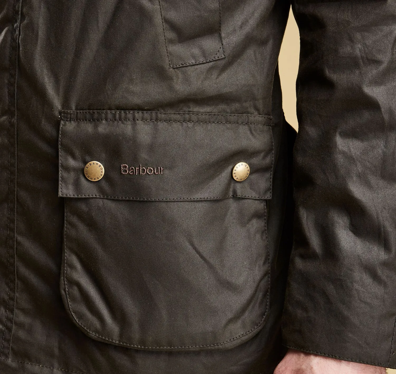 Ashby Wax Jacket in Olive by Barbour