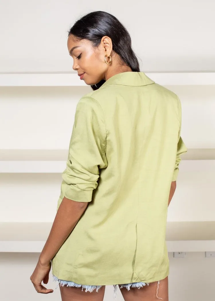 ASTR The Label Rio Oversized Blazer-Celery