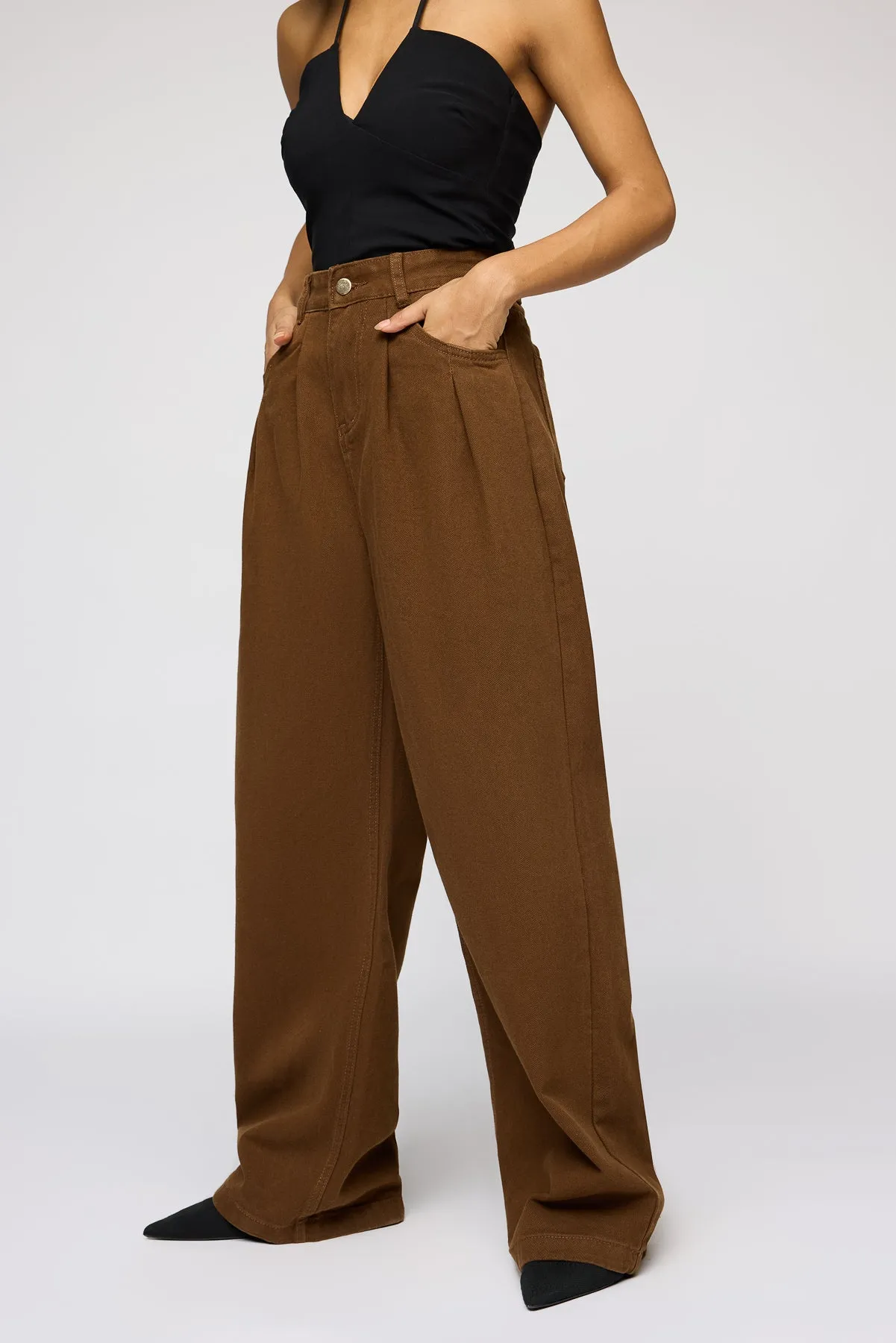 Bento Brown Denim Korean Pants