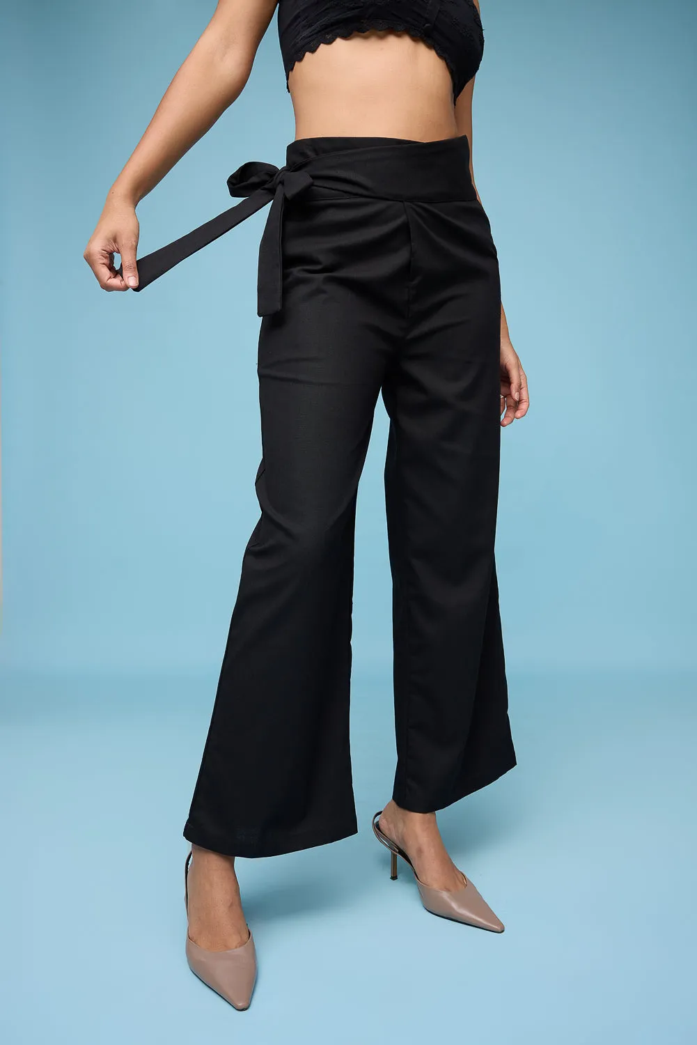 Black Wrap Around Korean Pants