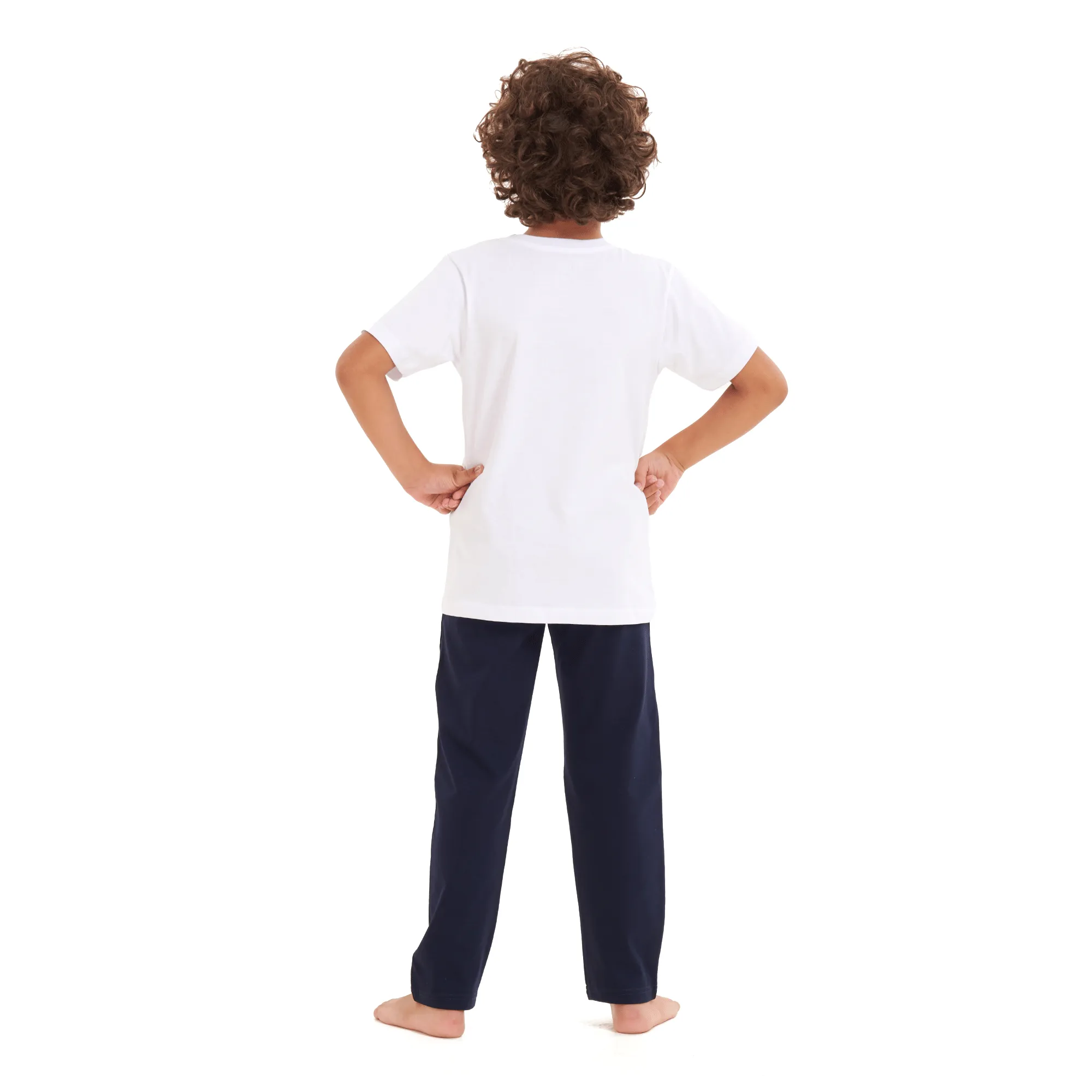 Boys summer pajama set Car t-shirt  Dark blue pants