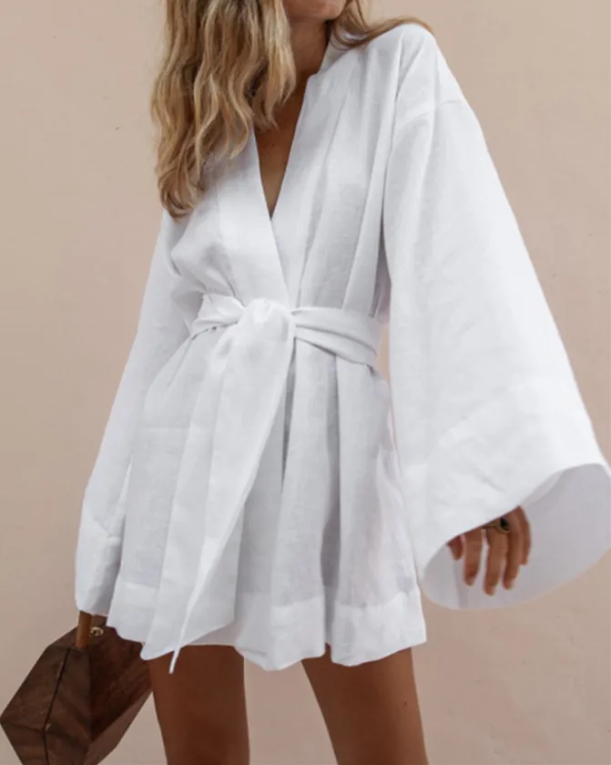 Casual Kimono Cotton Linen dress