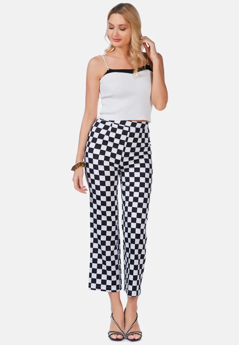 Checkerboard Culottes Pants