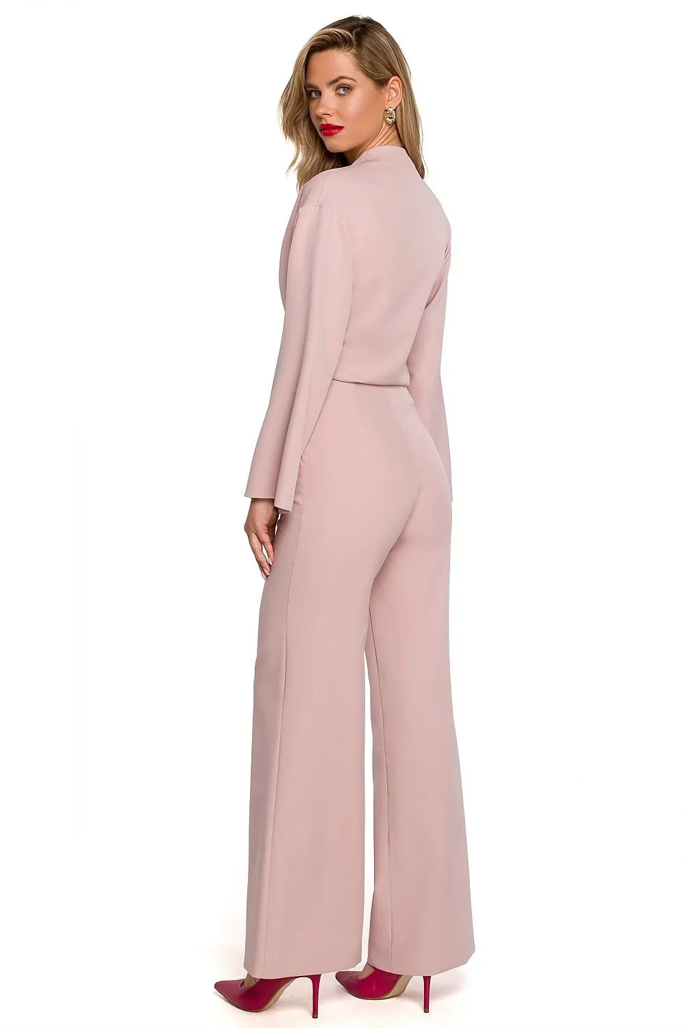 Chic Wide-Legged Jumpsuit with Flared Sleeves