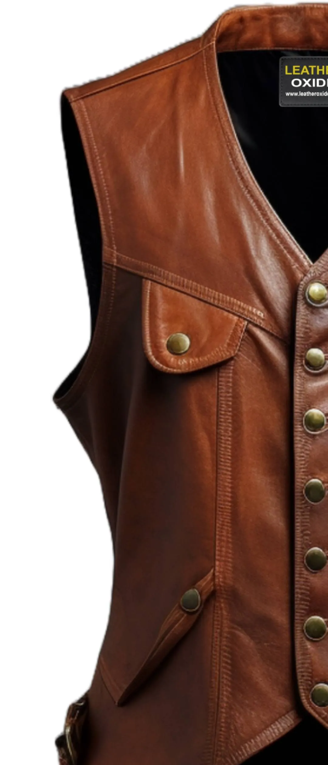 Classic Brown Leather Vest for Men