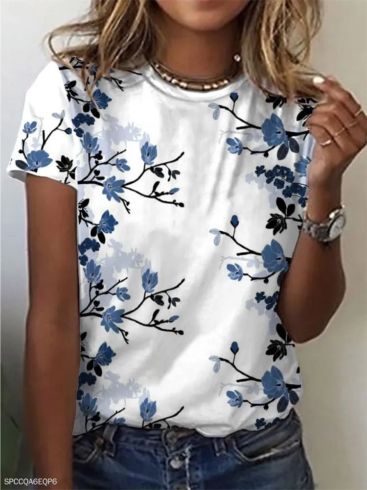 Classic Casual Multi-Choice Print T-Shirt