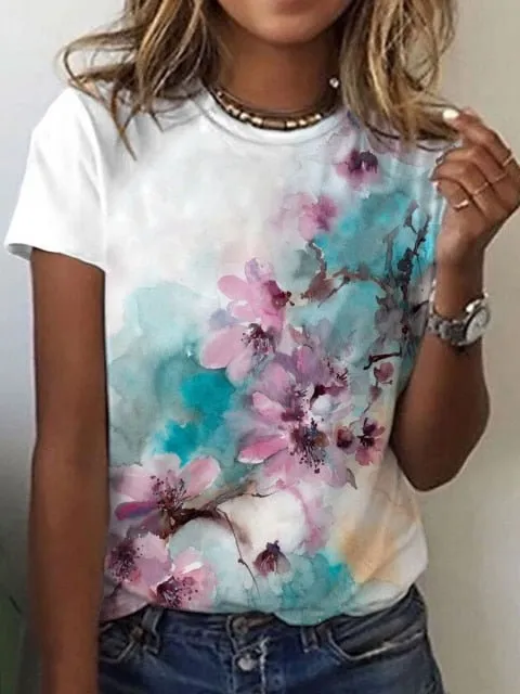 Classic Casual Multi-Choice Print T-Shirt