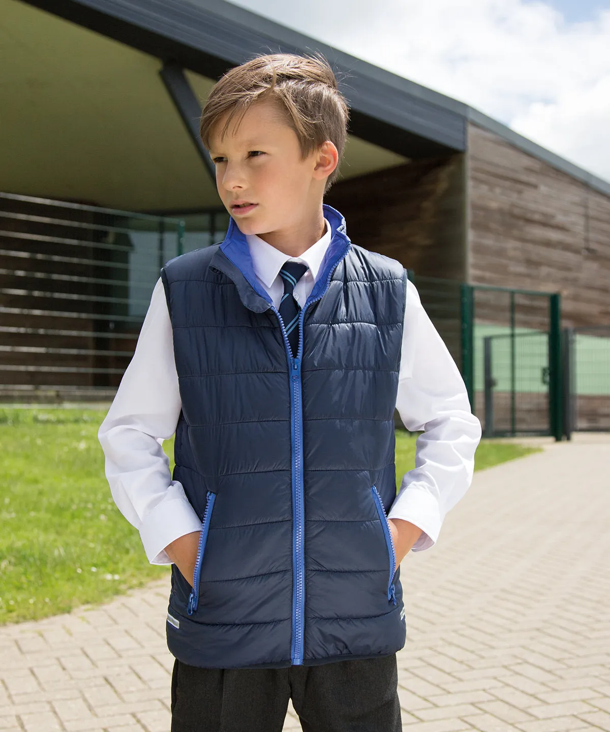 Core junior bodywarmer | Navy/Lime