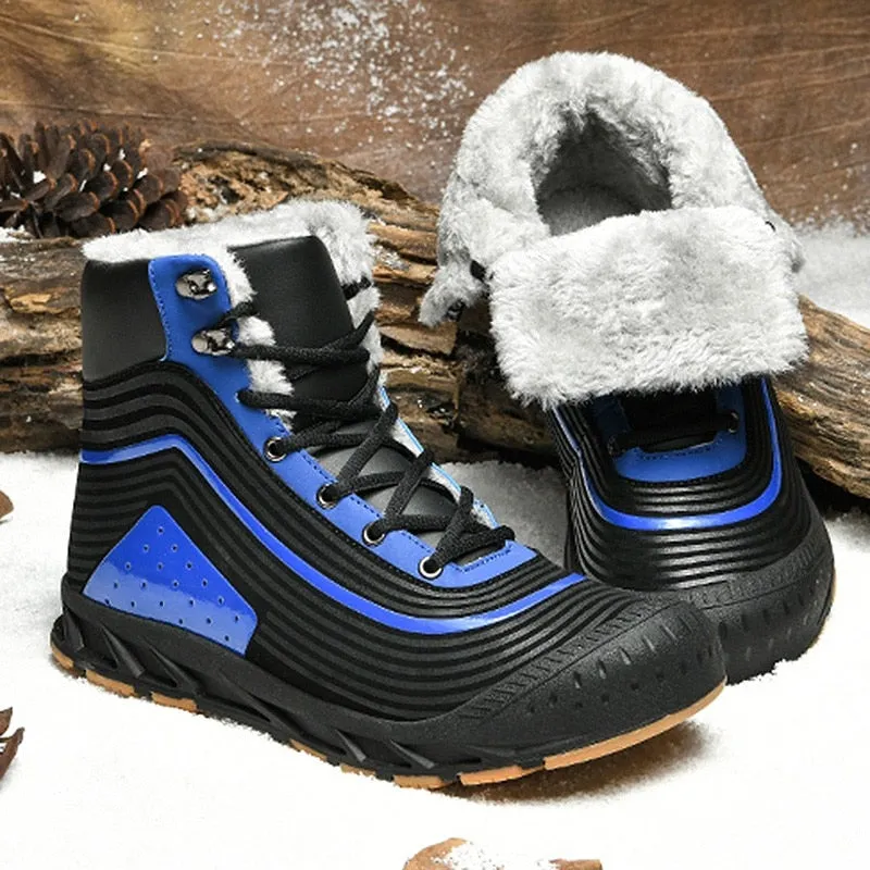 Cuzcare Trendy Winter Boots For Men Waterproof Fur Orthopedic Shoes