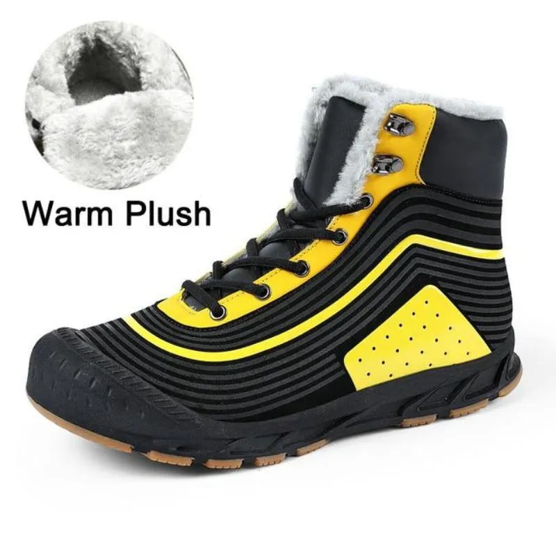 Cuzcare Trendy Winter Boots For Men Waterproof Fur Orthopedic Shoes