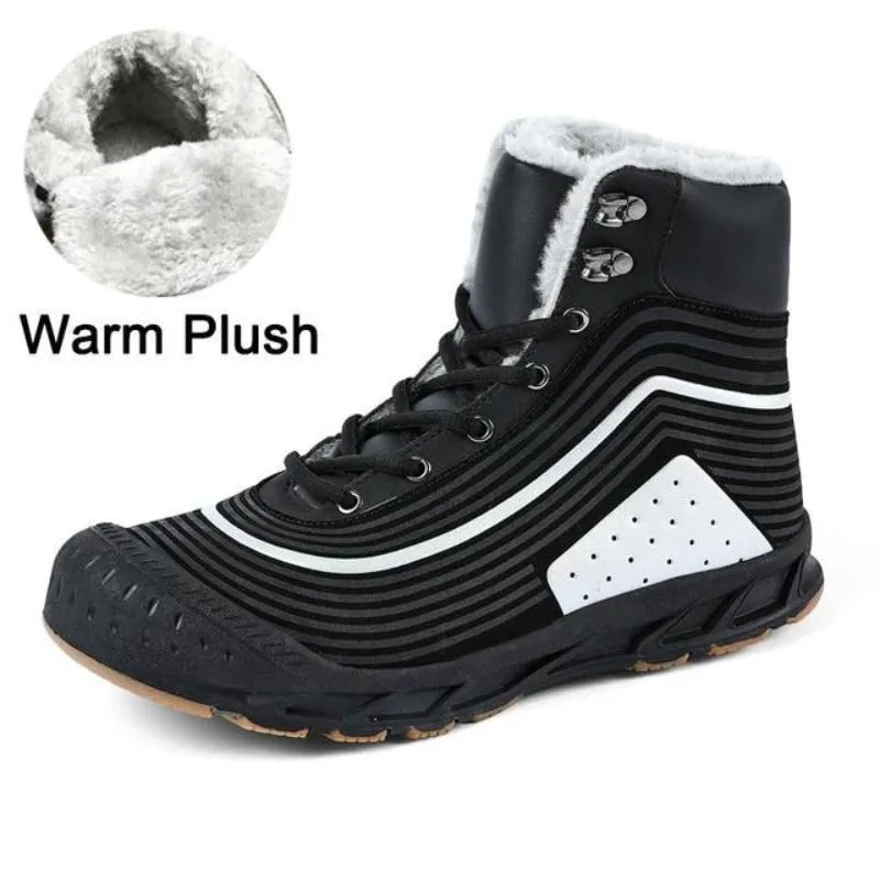 Cuzcare Trendy Winter Boots For Men Waterproof Fur Orthopedic Shoes