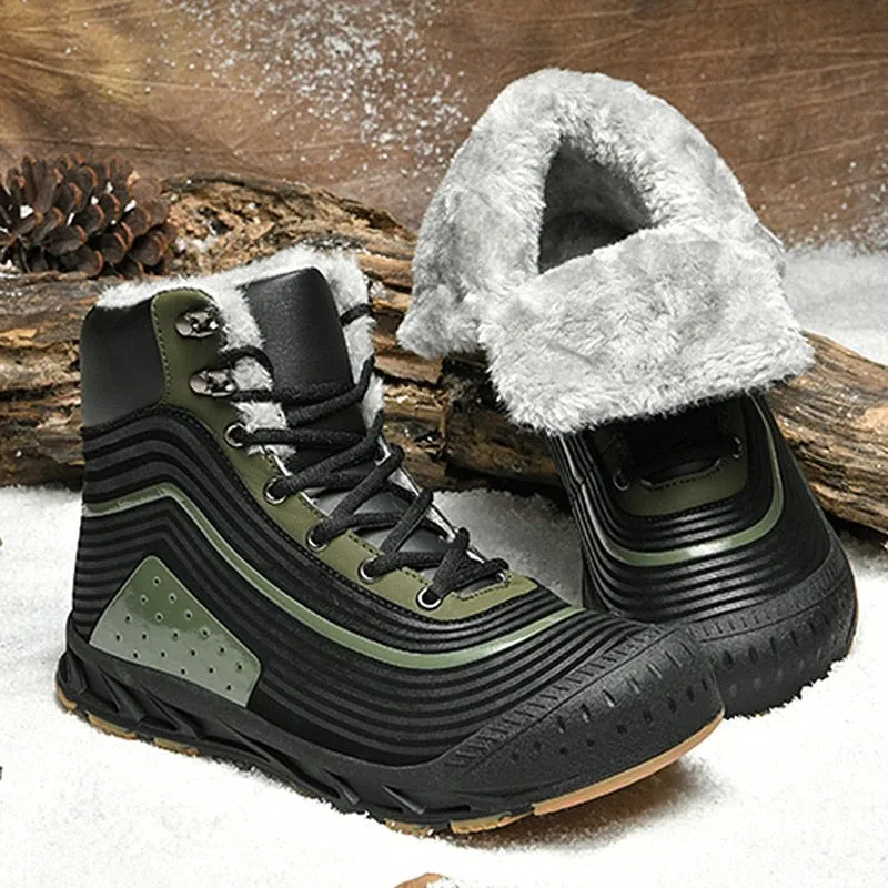 Cuzcare Trendy Winter Boots For Men Waterproof Fur Orthopedic Shoes