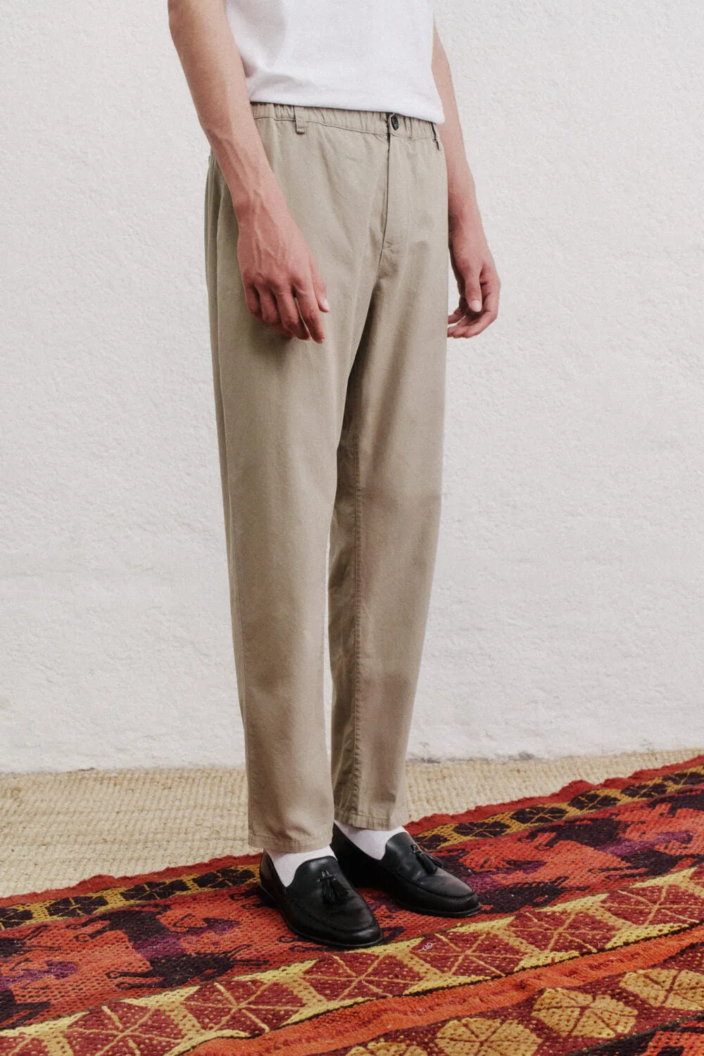 ELASTICATED WIDE TROUSERS