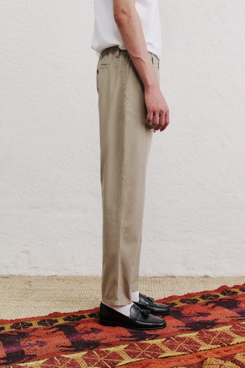 ELASTICATED WIDE TROUSERS