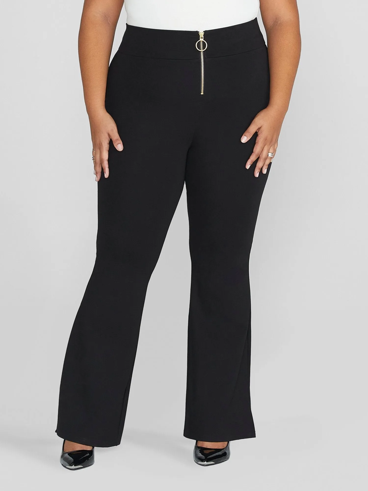 Fashion To Figure - Trish O-Ring Zipper Ponte Pants