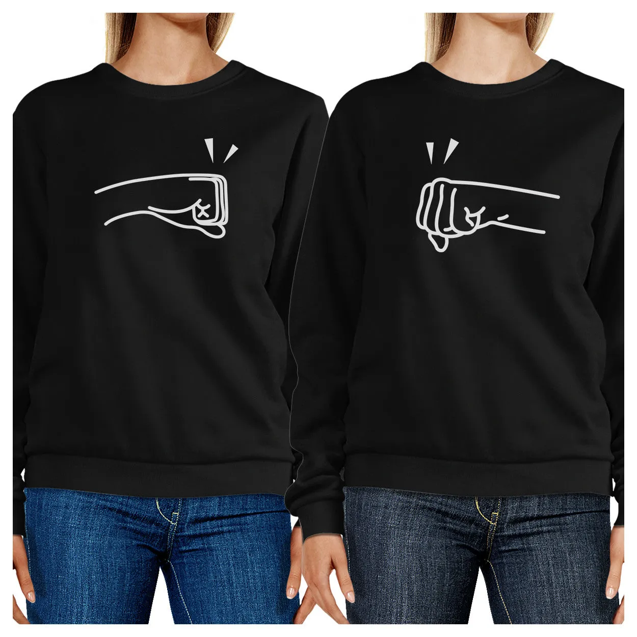 Fists Pound BFF Matching Black Sweatshirts