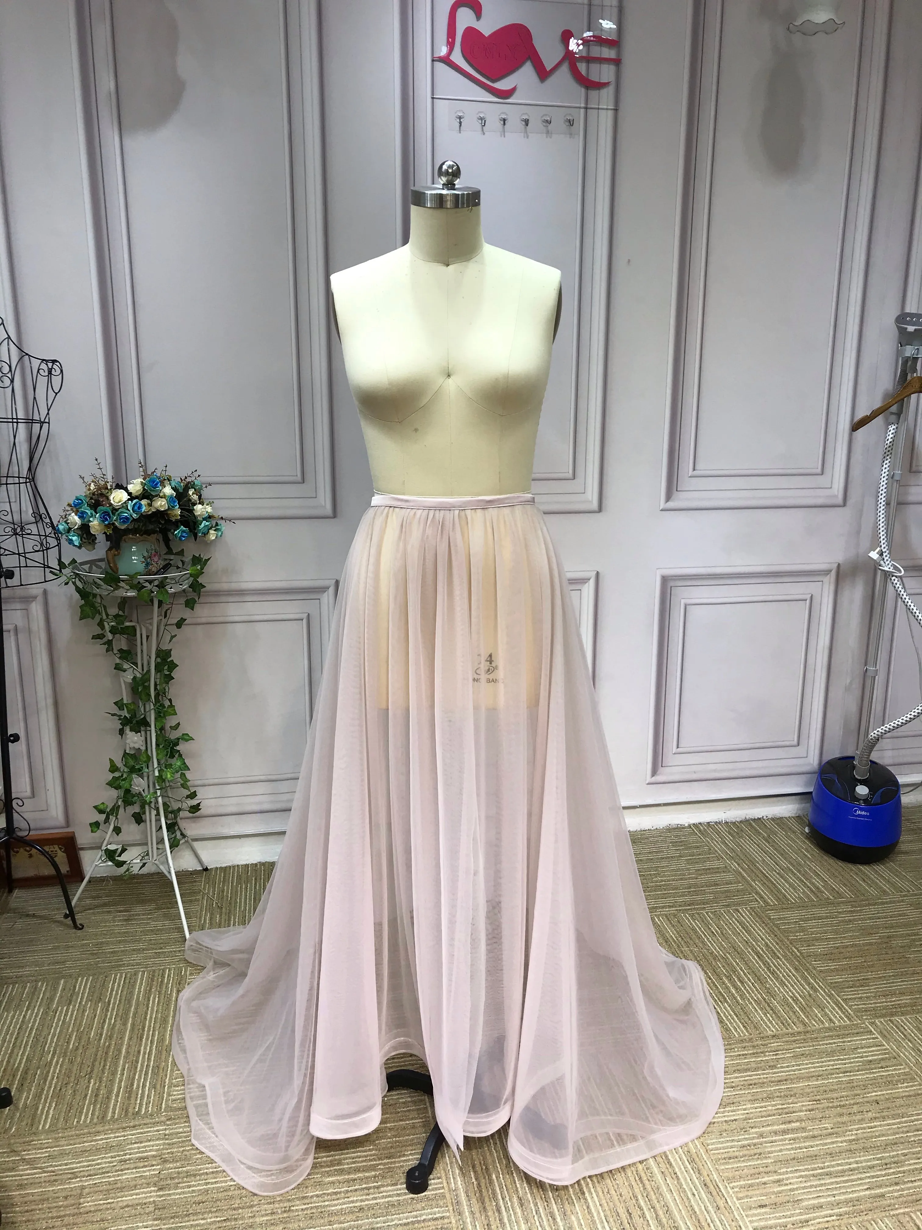 Gorgeous long sleeves heavy beaded sequins pearls dusty pink mermaid wedding dress 2021#112206