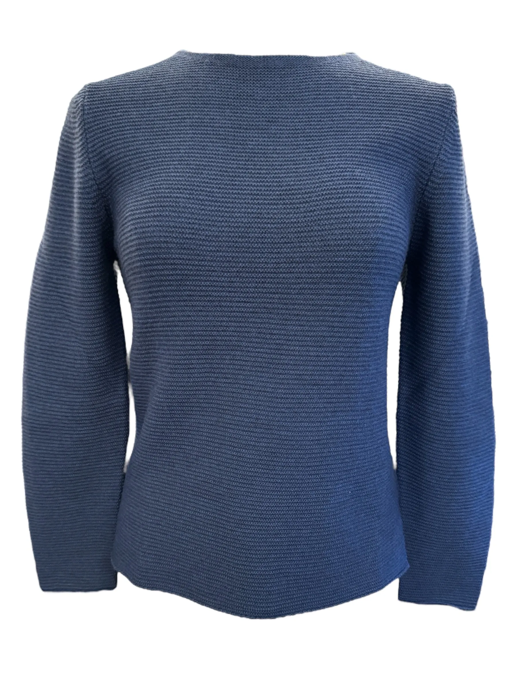 Gran Sasso Women's Wool Knit LS Crew Royal Blue