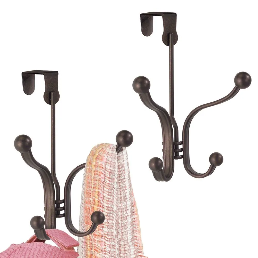 iDesign York Lyra Over the Door Quad Hook in Bronze