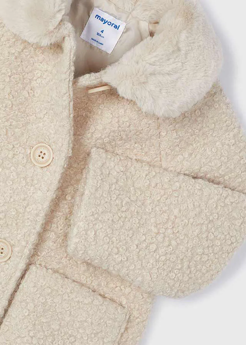 Jane Faux Shearling Coat - Almond