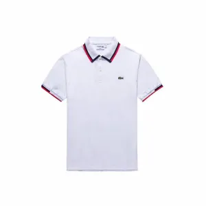 Lacoste White  Polo Shirts With Classic Crested Logo