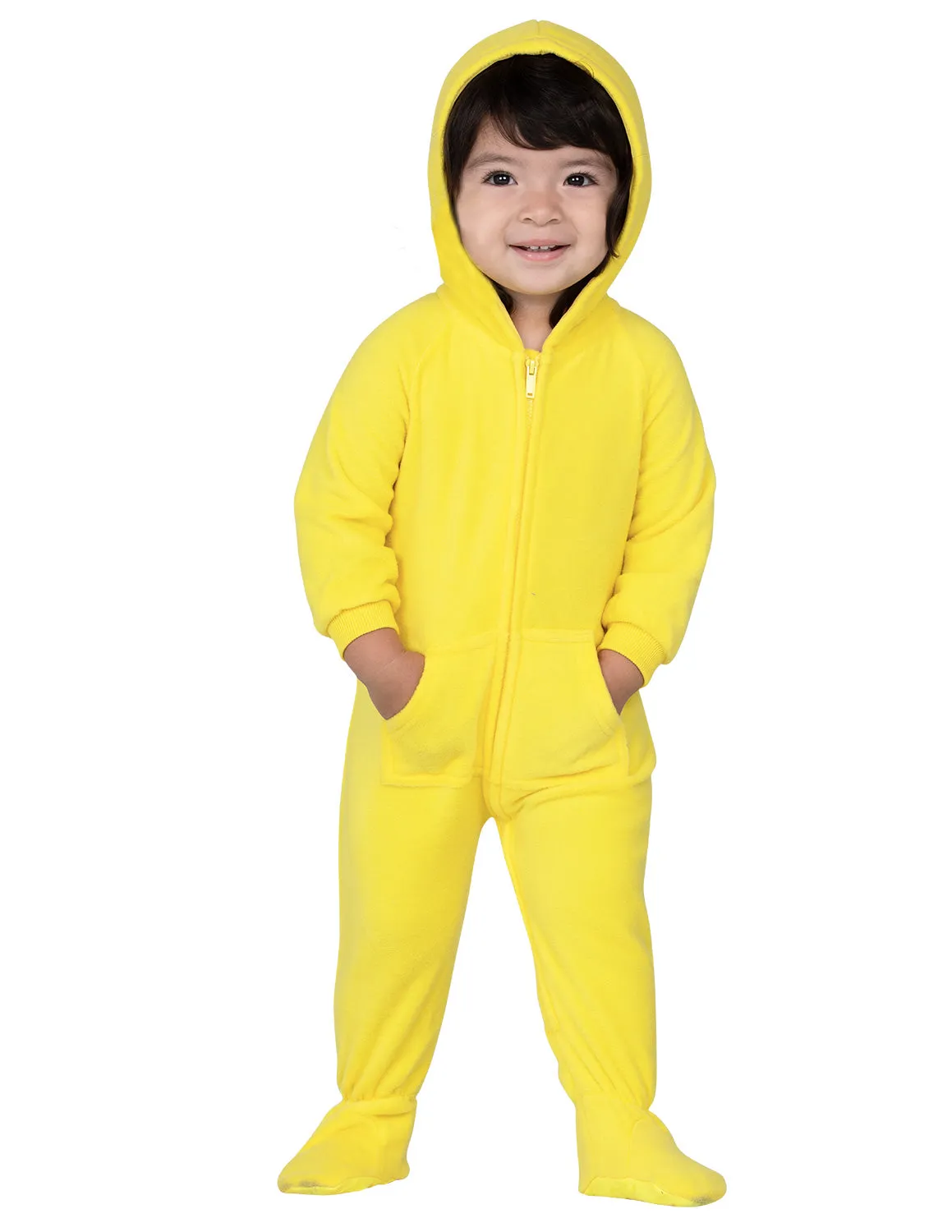 Lemon Yellow Infant Hoodie Fleece Onesie