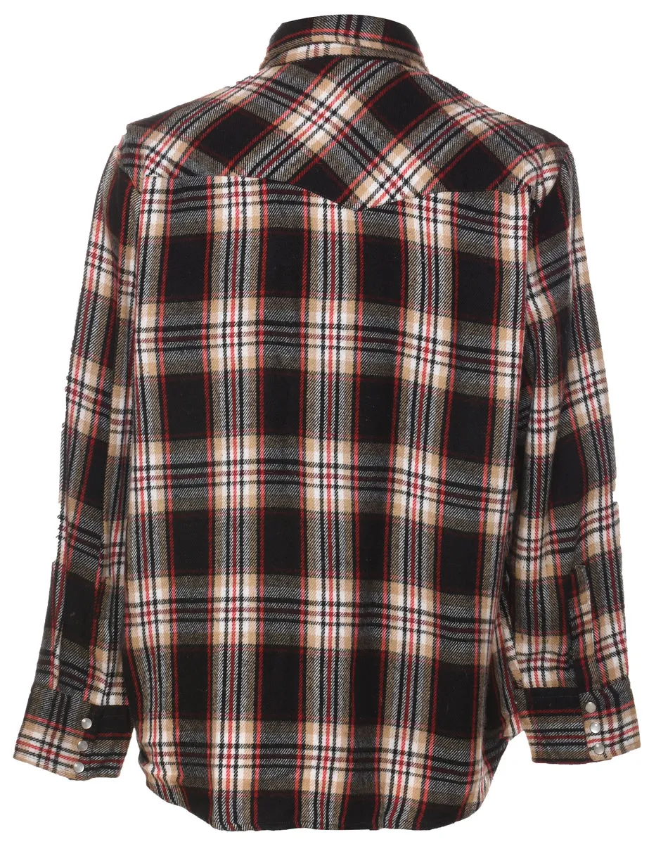 Long Sleeved Multi-Colour Flannel Checked Shirt - L