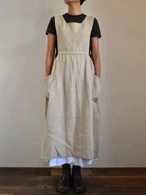 Loose Cotton And Linen Sleeveless Maxi Dress