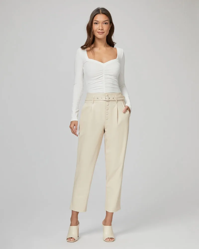 Maria Vegan Leather Pant in Ecru