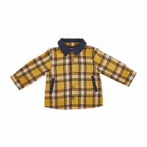 MUD Plaid Yellow & Navy Flannel Shacket