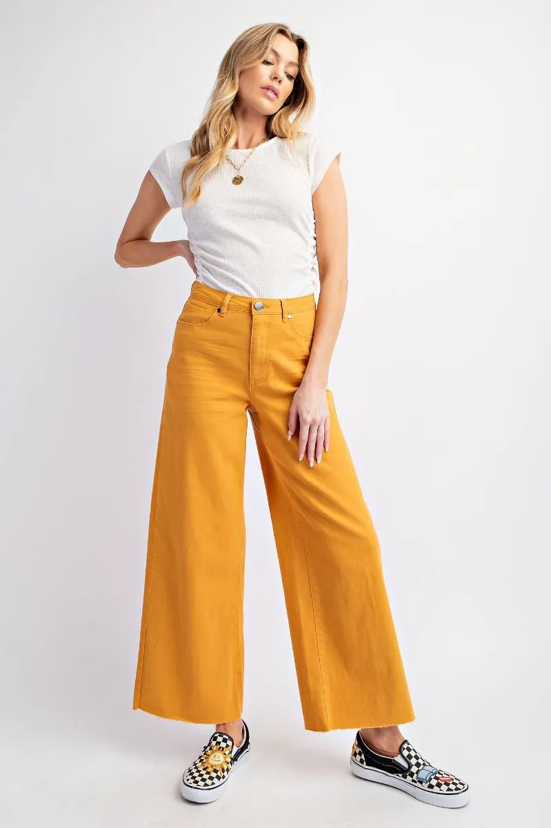 Mustard Soft Stretch Twill High Waisted Pants