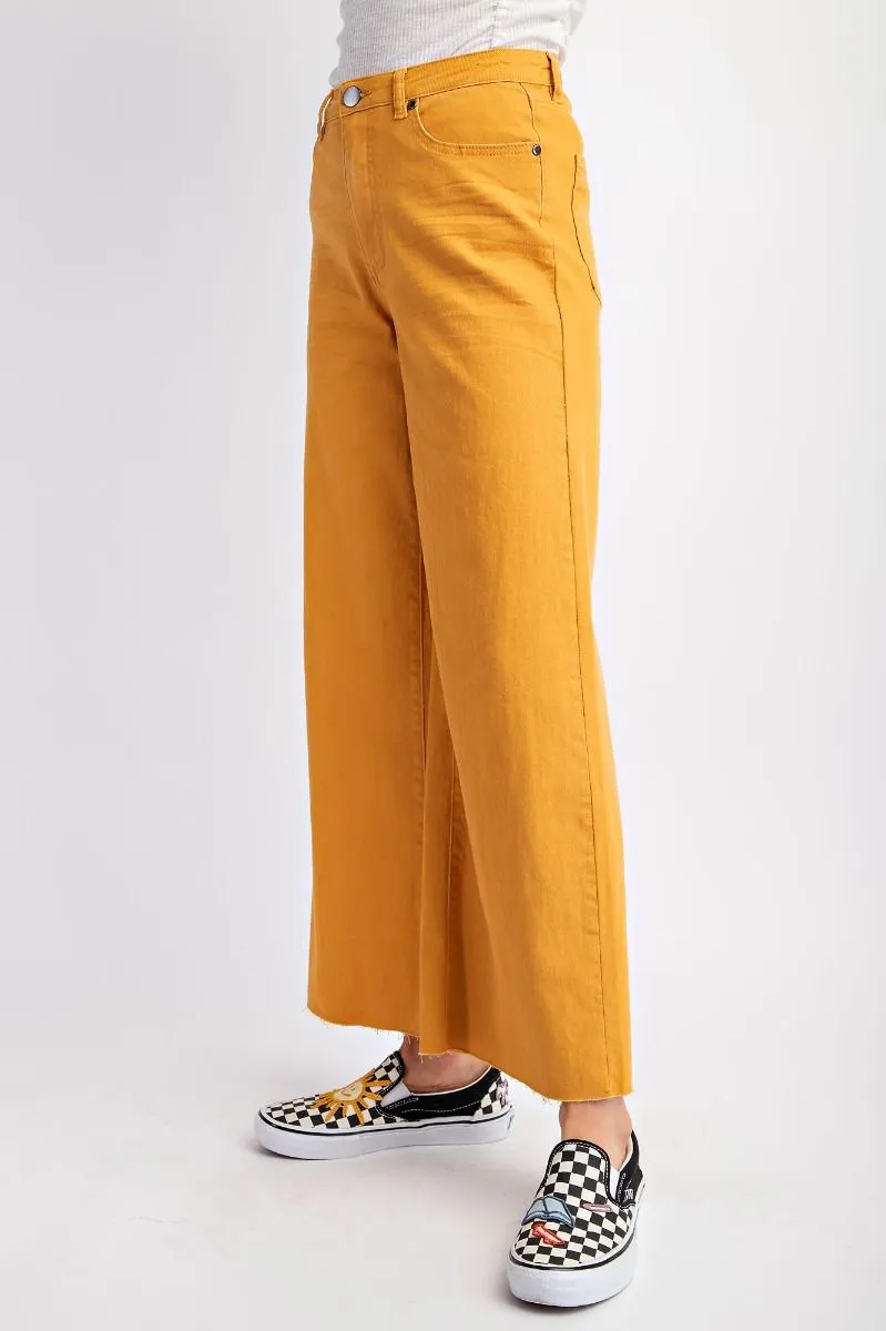 Mustard Soft Stretch Twill High Waisted Pants