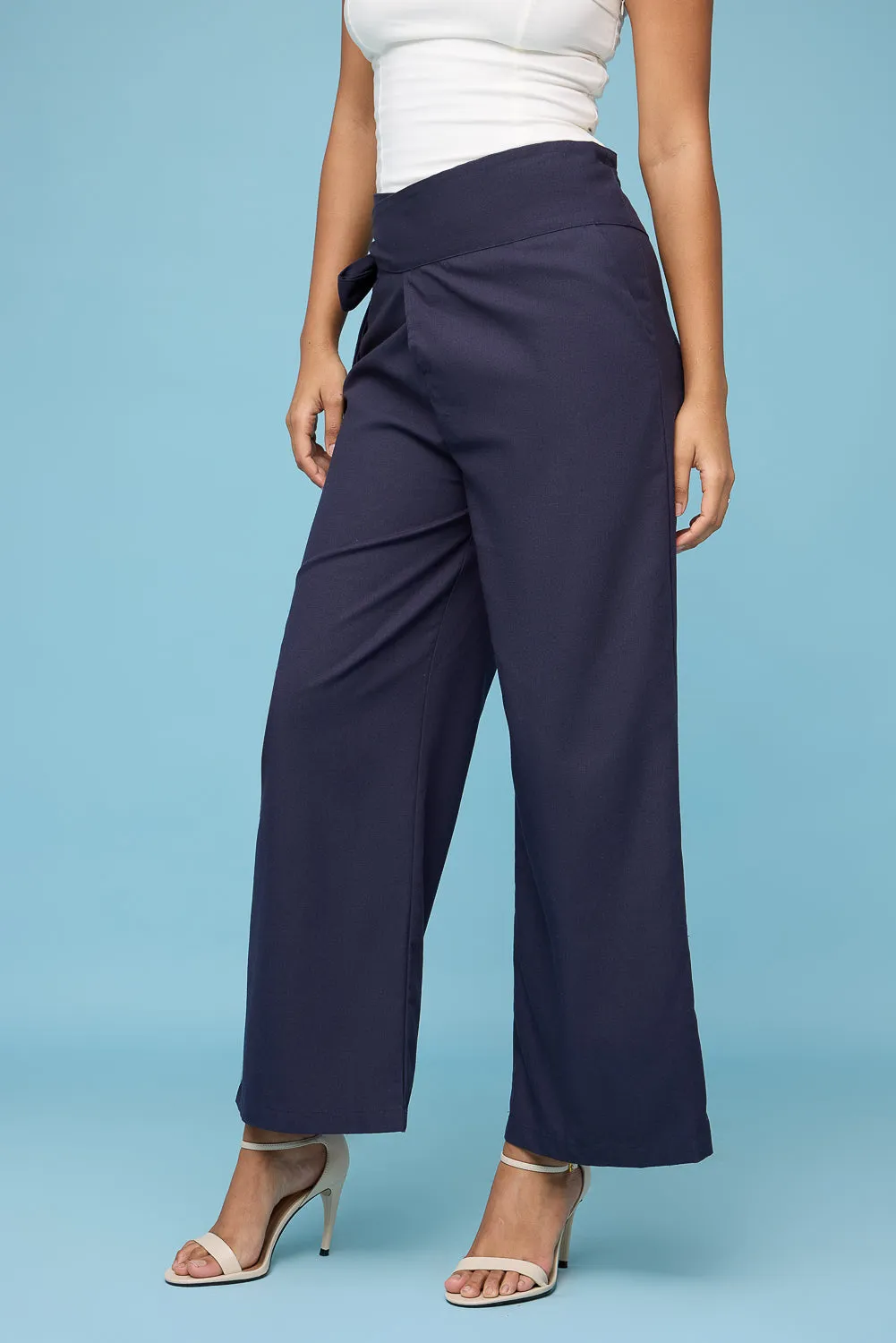 Navy Blue Wrap Around Korean Pants