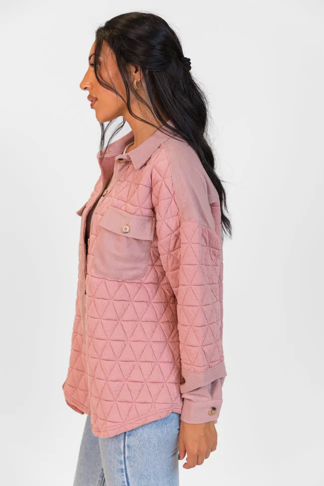 Off Season Blush Quilted Oversized Shacket FINAL SALE