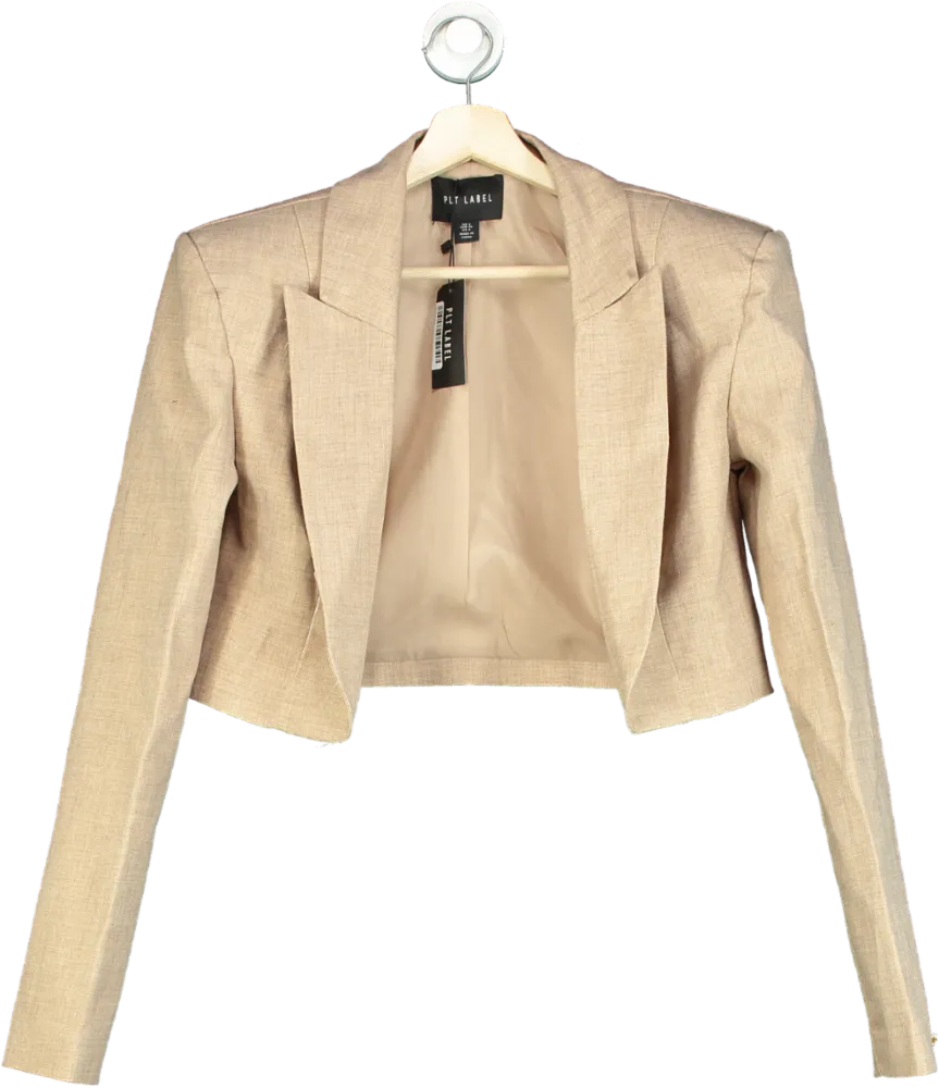 PLT Label Taupe Cropped Blazer UK 8