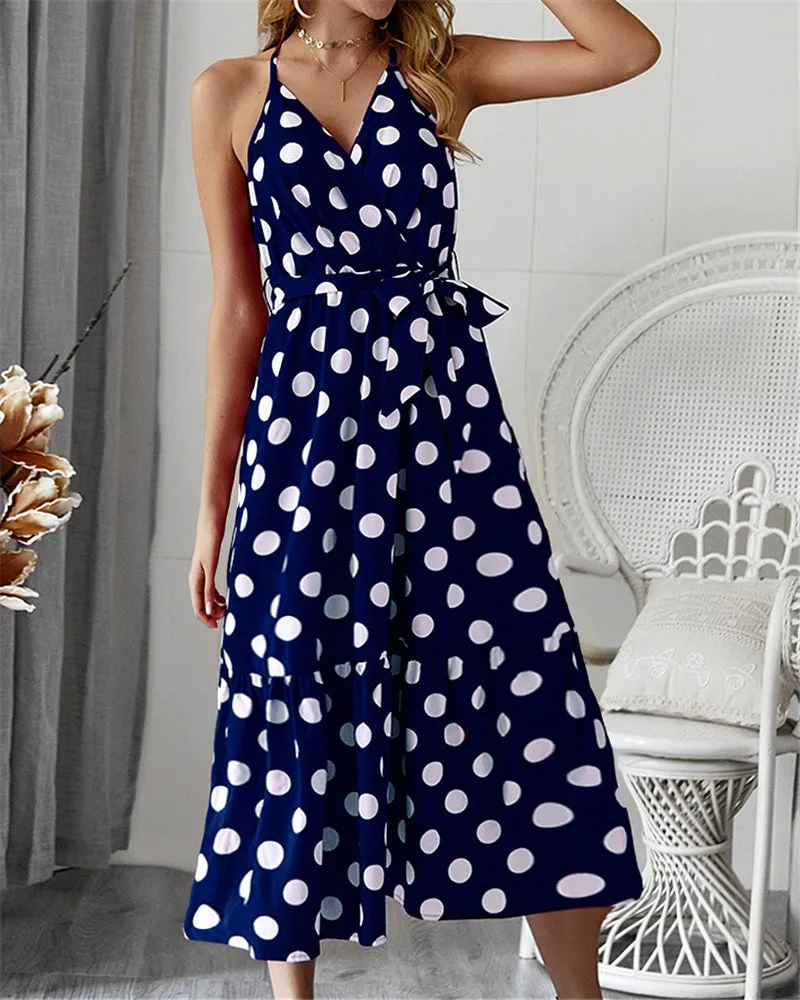 Polka Dot Sling Beach Swing Dress