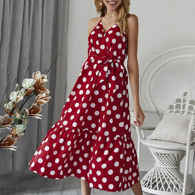 Polka Dot Sling Beach Swing Dress