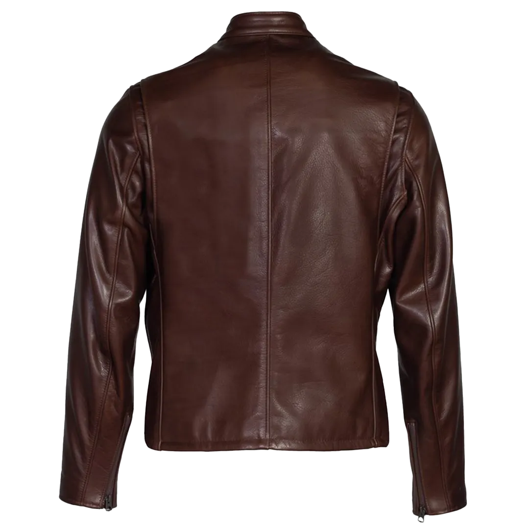 Schott NYC - 530 - Cafe Racer Leather Jacket - Brown