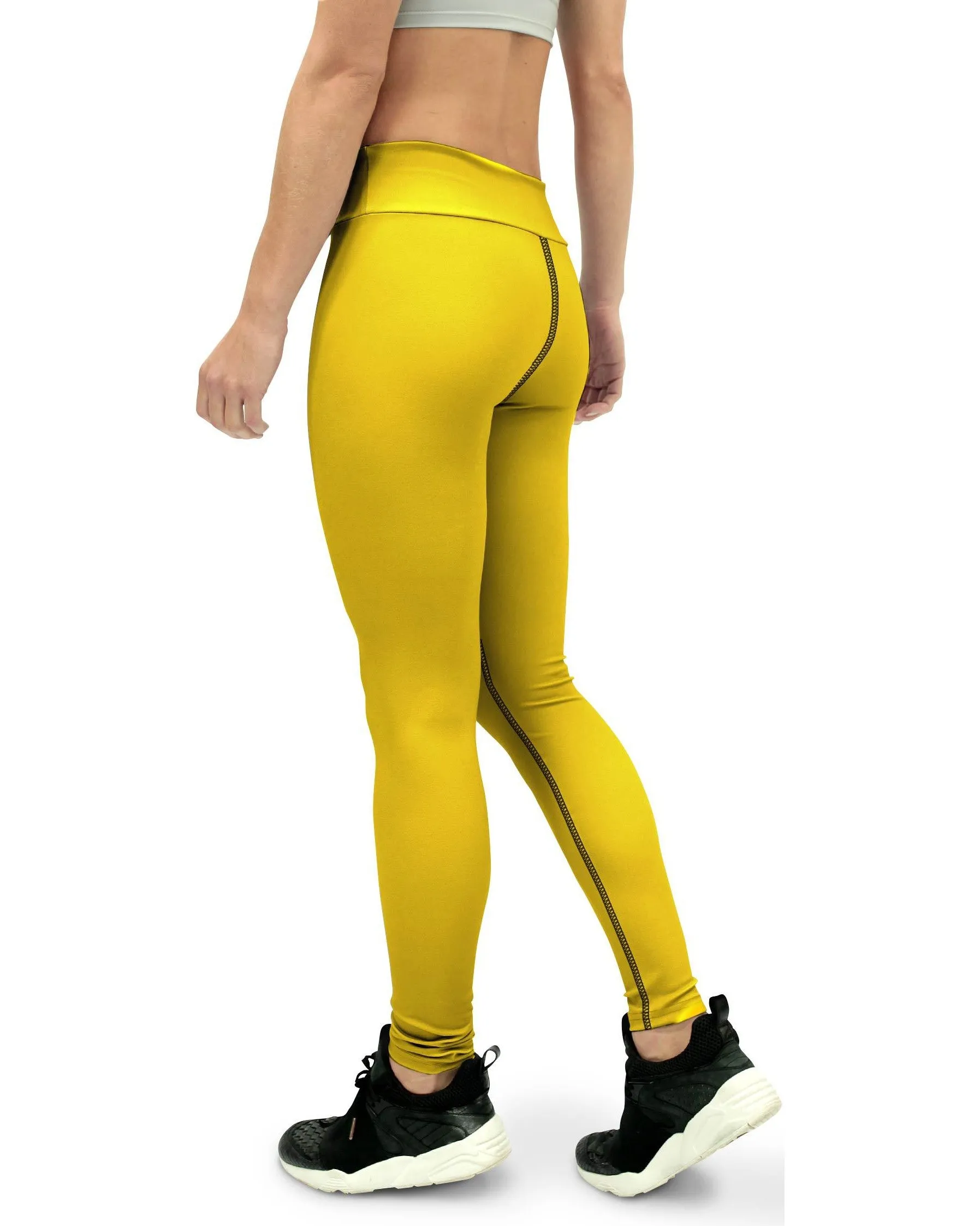 Solid Deep Yellow Yoga Pants