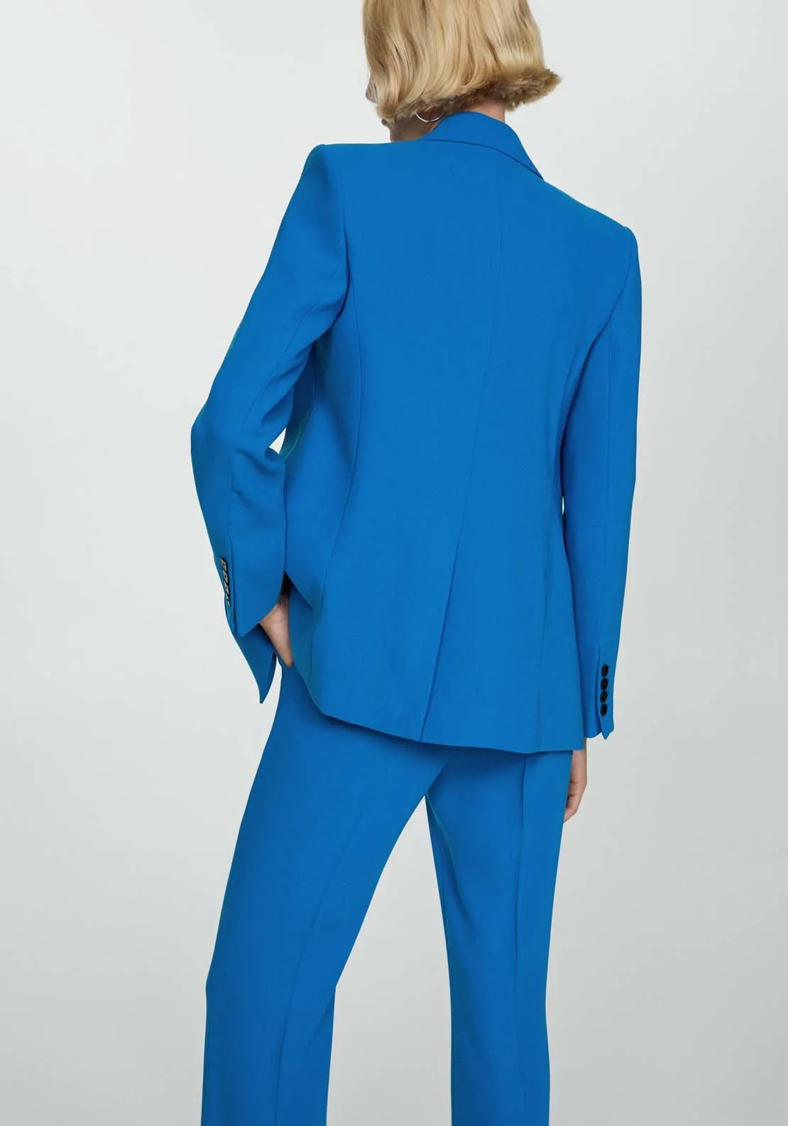 Straight-fit suit jacket - Medium Blue