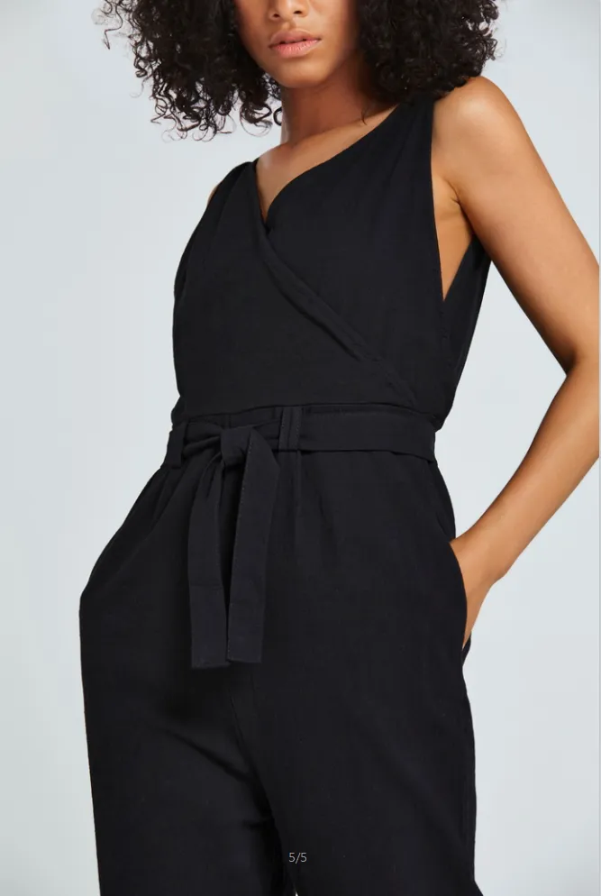 Summer V-neck sleeveless  Cotton Jumpsuit