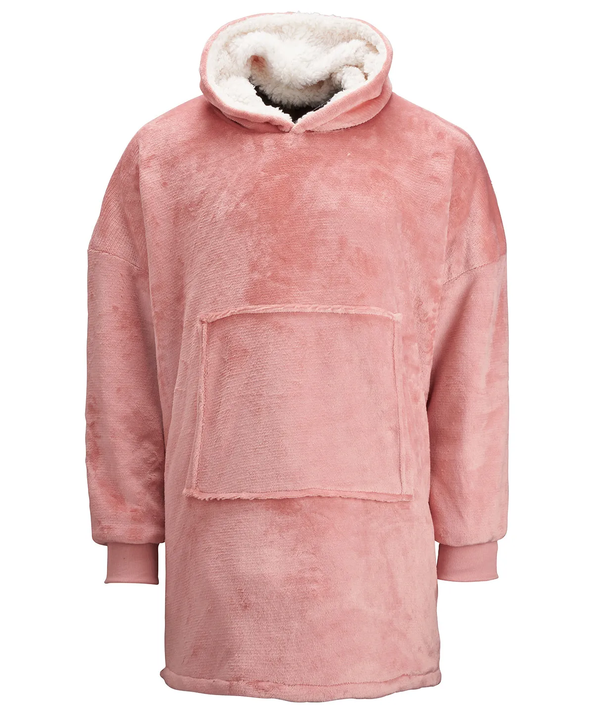 The Ribbon oversized cosy reversible sherpa hoodie | Pink