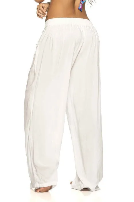 Turkana White Beach Wear Pants