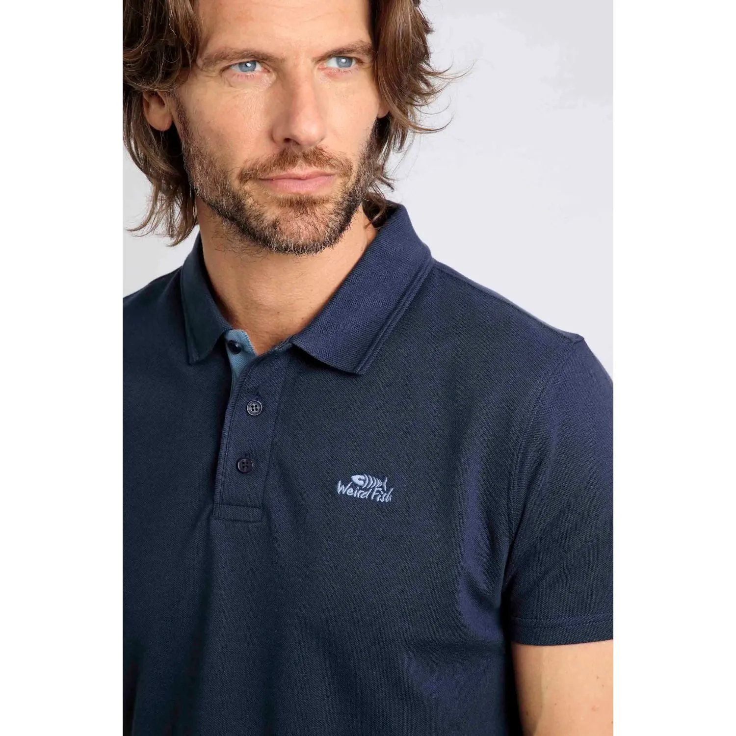 Weird Fish 2XL Navy Miles Organic Pique Polo Shirt